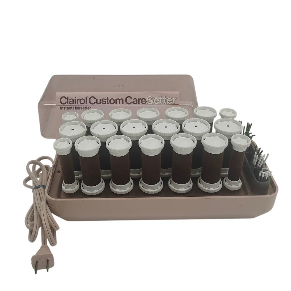Clairol Custom CareSetter 20 Velvet Rollers Curlers Clips Flocked Tested Works